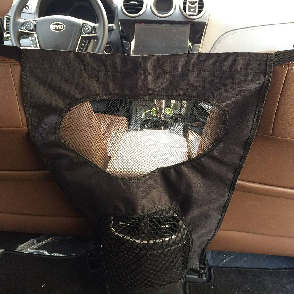 A Net like material to go in-between the space between the two front seats