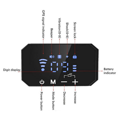 showing the digital display for the collar