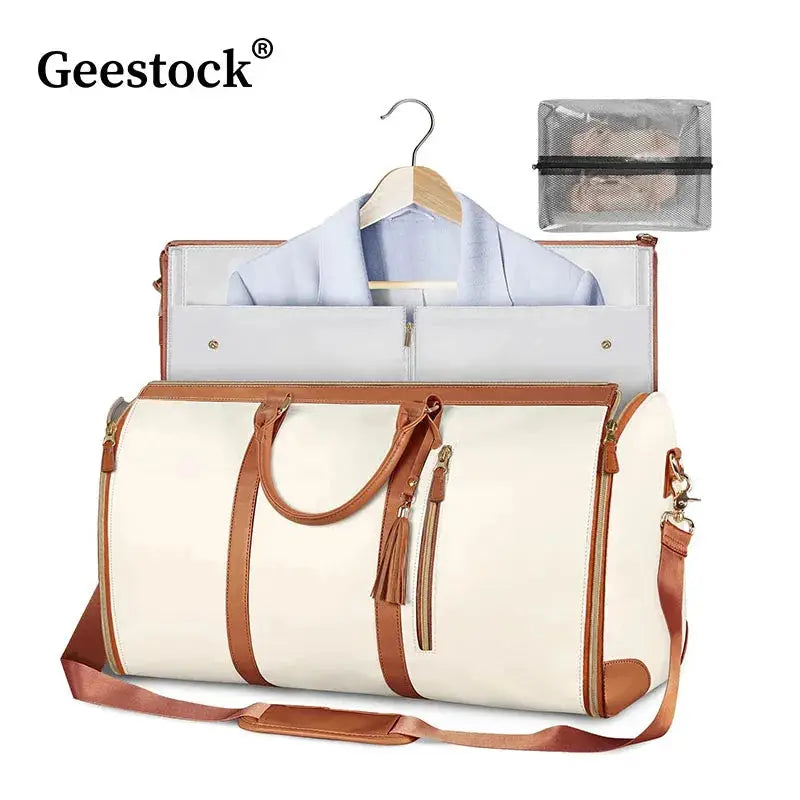 Geestock PU Folding Suit Storage Bag New Travel bag Large Waterproof Travel Suitcase For Women Sport Outdoor Weekend Bag Handbag Cordova's Corner